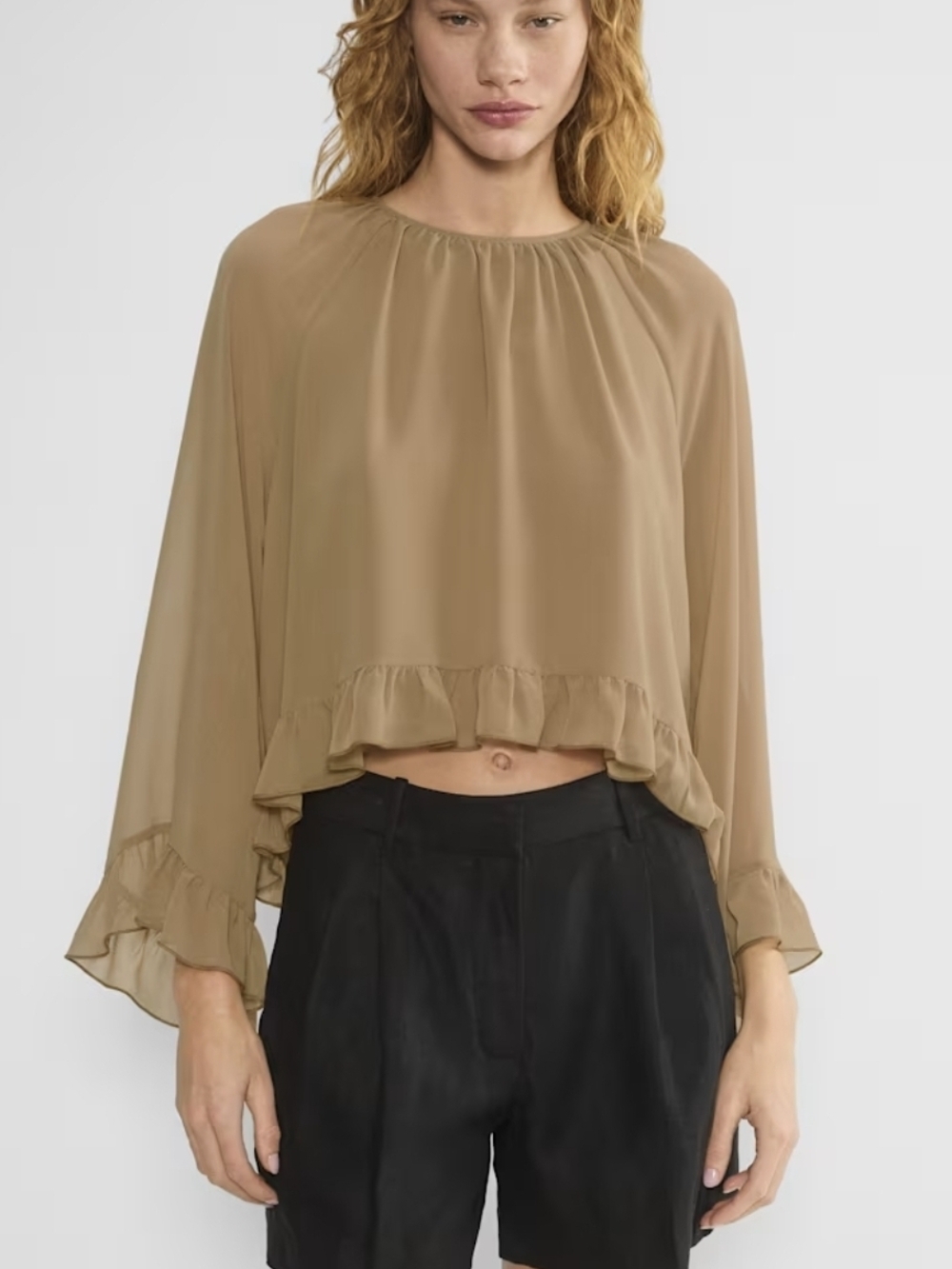 NWT Aritzia Wilfred Gossamer Chiffon Blouse